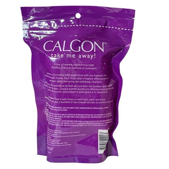 Calgon Take Me Away Lavender & Honey 8 Ct Moisturizing Vit E Bath Fizzies - Picture 3 of 5